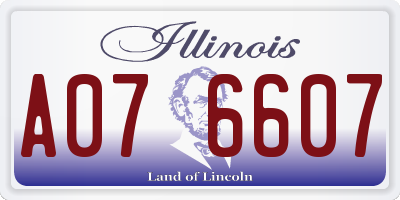 IL license plate A076607