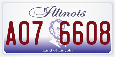 IL license plate A076608