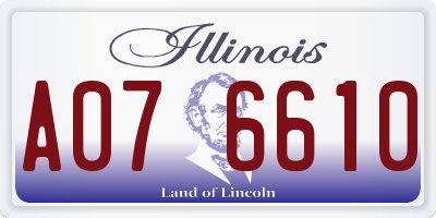 IL license plate A076610