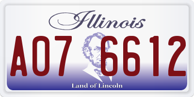 IL license plate A076612