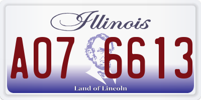 IL license plate A076613