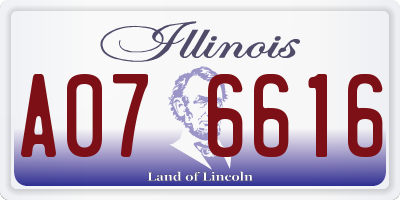IL license plate A076616