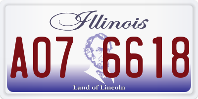 IL license plate A076618