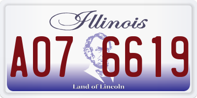 IL license plate A076619