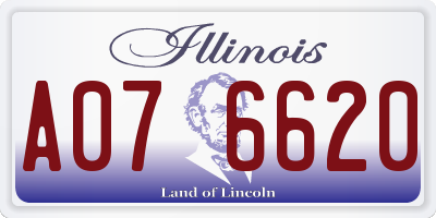 IL license plate A076620