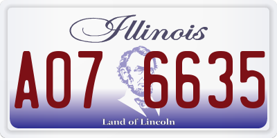 IL license plate A076635