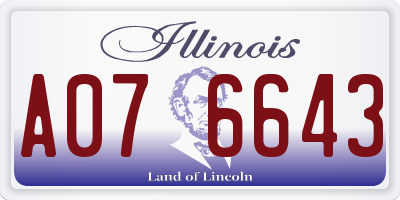 IL license plate A076643