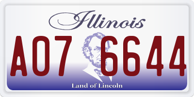 IL license plate A076644