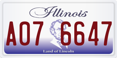 IL license plate A076647