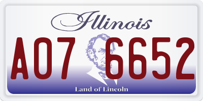 IL license plate A076652