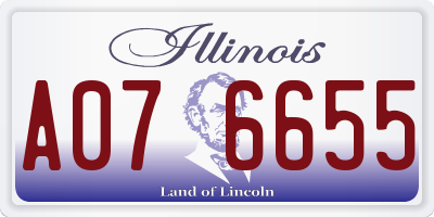 IL license plate A076655
