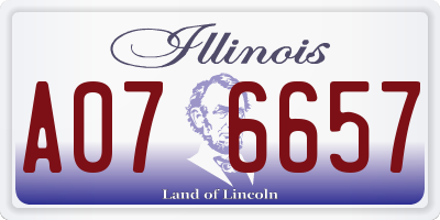 IL license plate A076657