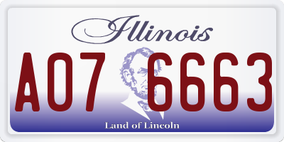 IL license plate A076663
