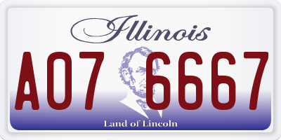 IL license plate A076667