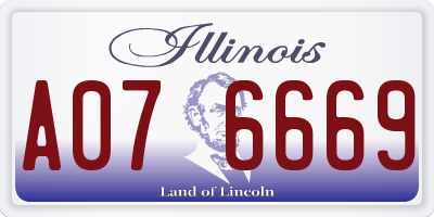 IL license plate A076669