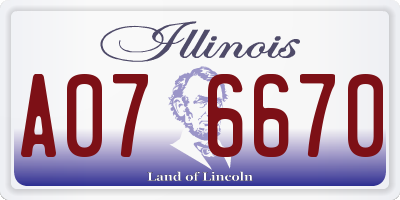 IL license plate A076670