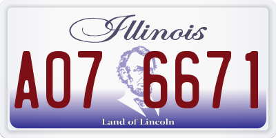 IL license plate A076671