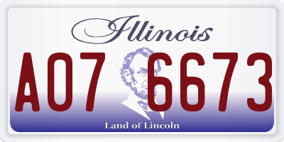 IL license plate A076673