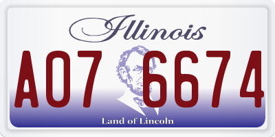 IL license plate A076674