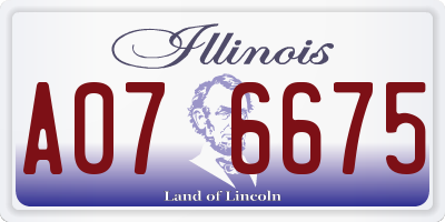 IL license plate A076675