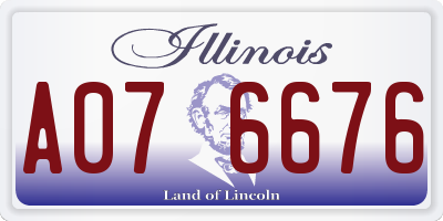 IL license plate A076676