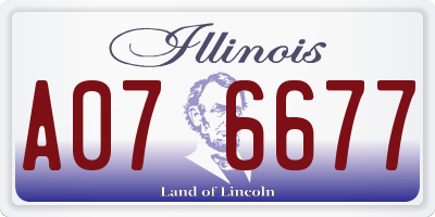 IL license plate A076677