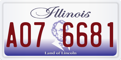 IL license plate A076681