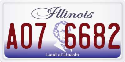 IL license plate A076682