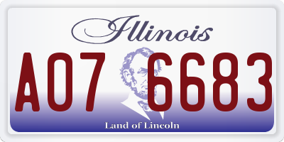 IL license plate A076683