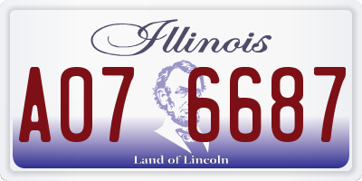 IL license plate A076687