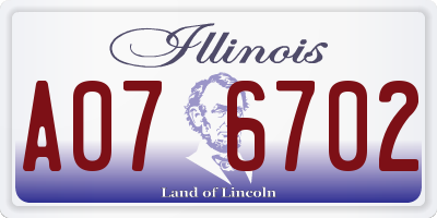IL license plate A076702