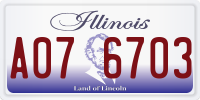 IL license plate A076703