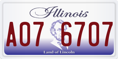 IL license plate A076707