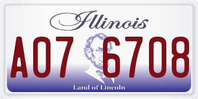 IL license plate A076708