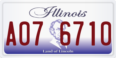 IL license plate A076710
