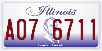 IL license plate A076711