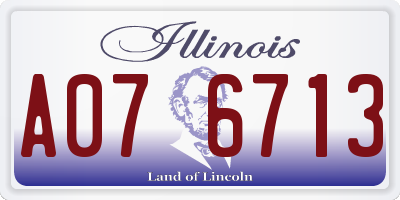 IL license plate A076713
