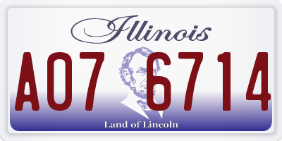 IL license plate A076714