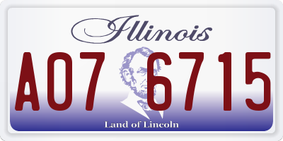 IL license plate A076715