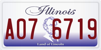 IL license plate A076719