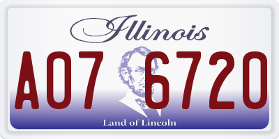 IL license plate A076720