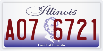 IL license plate A076721