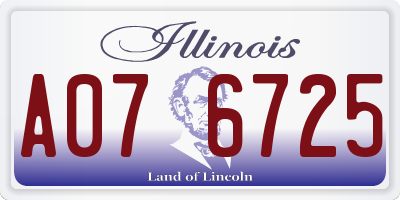 IL license plate A076725