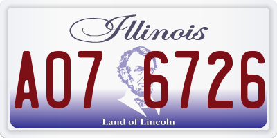 IL license plate A076726