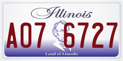 IL license plate A076727