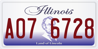 IL license plate A076728