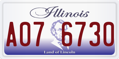 IL license plate A076730