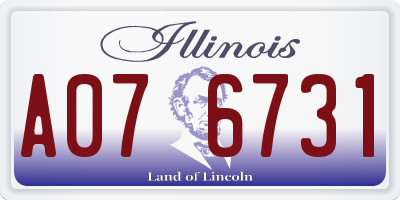 IL license plate A076731