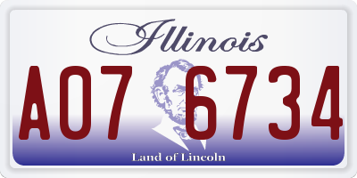 IL license plate A076734