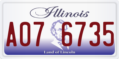 IL license plate A076735